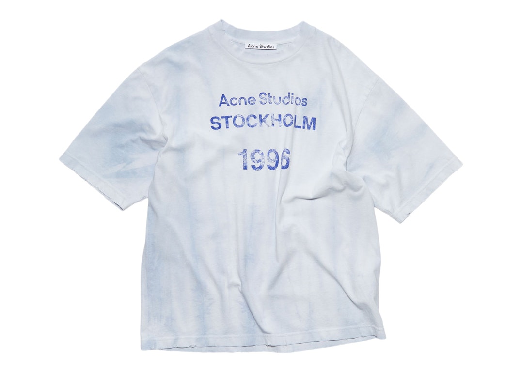 Pre-owned Acne Studios Stockholm 1996 Stamp T-shirt Pale Blue