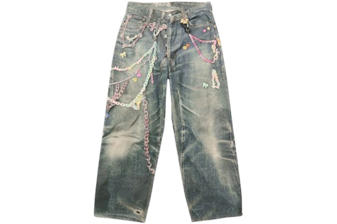 Acne Studios Vintage Chain Detail Loose Jeans Blue Men's SS25 US