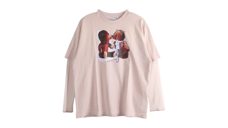 Tシャツ・カットソー Acne Studios Pink Violet Layered T-Shirt With Print Acne Studios - Layered print t-shirt - Violet pink