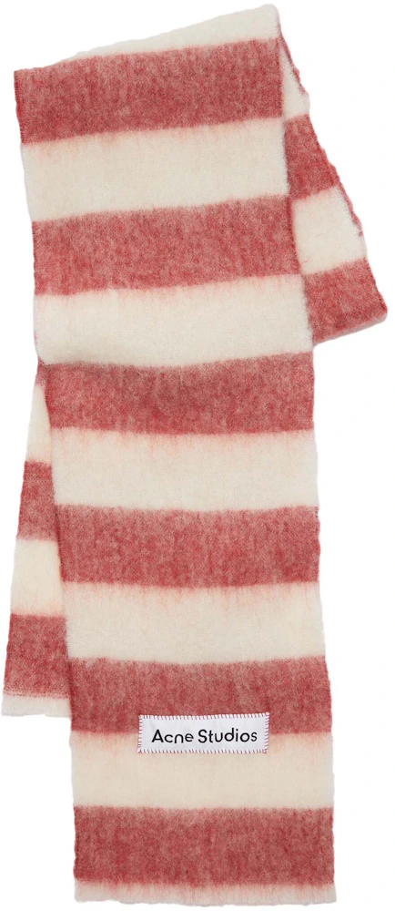 Acne Studios Wool-Blend Stripe Scarf Red/White in Alpaca/Wool/Nylon ...