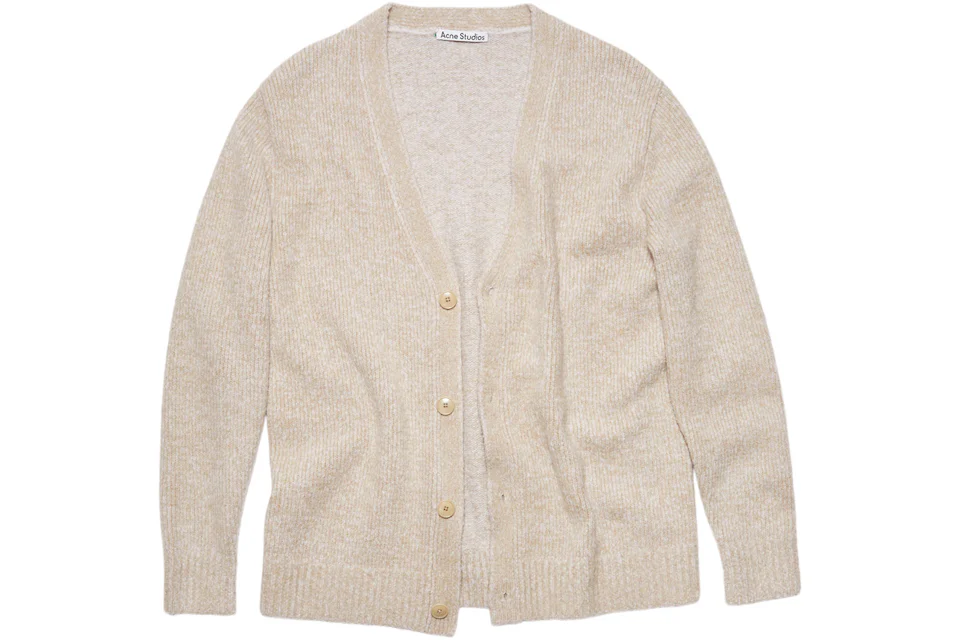 Acne Studios Wool-Blend V-Neck Button-Up Cardigan Light Taupe