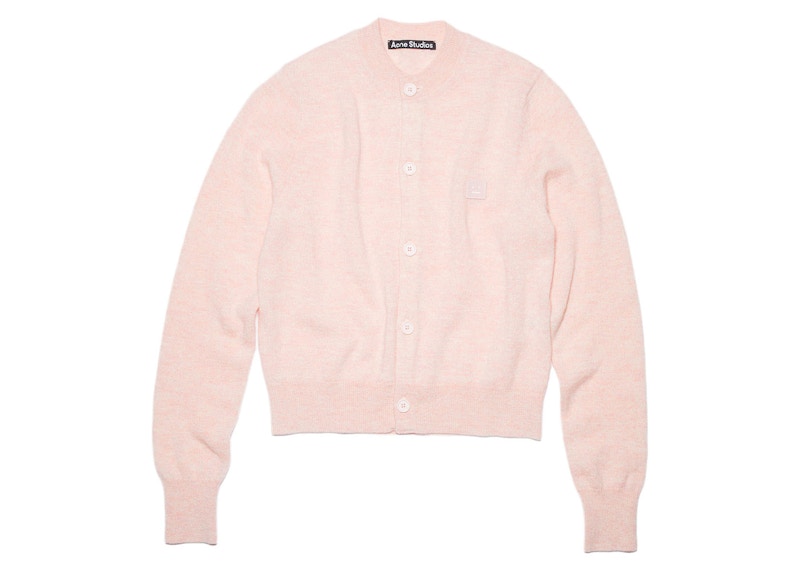 Pre-owned Acne Studios Men's  Wool Crewneck Sweatshirt Cardigan In Faded Pink Melange
