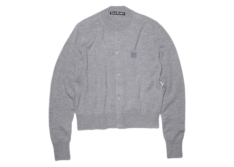 Acne Studios Wool Crewneck Cardigan Grey Melange Men's - FW22 - US