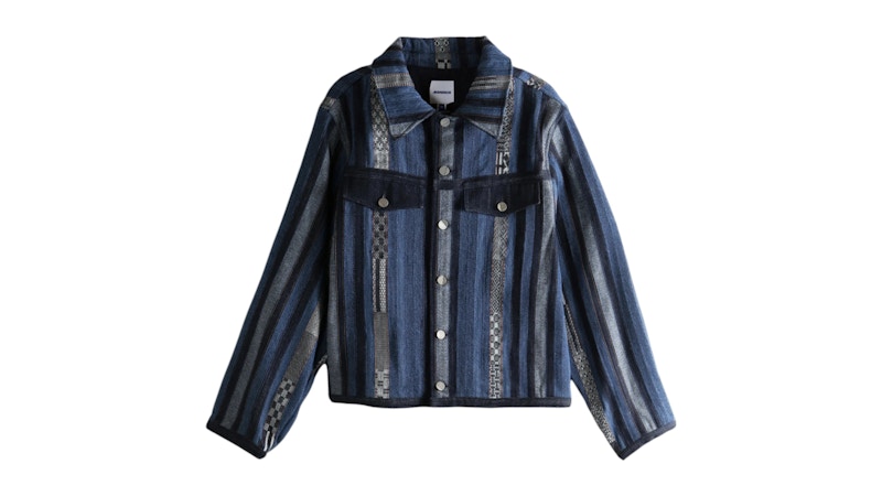 Giacca con bottoni con colletto e motivo a righe ADER error blu