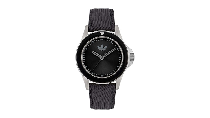 Adidas Men's Originals Expression One Black Dial Watch AOFH23016 in Fabric