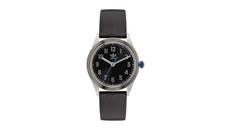 Adidas Men's Originals Style Code Four Black Dial Watch AOSY22528 in Leather