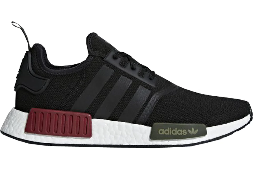 Adidas nmd white black burgundy best sale