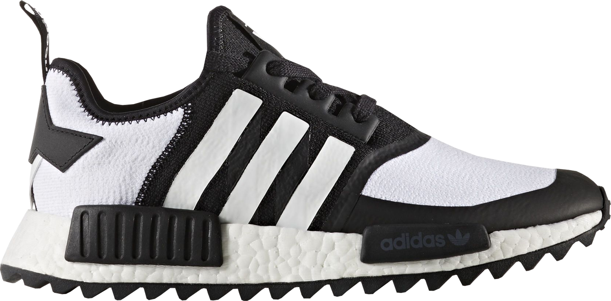 white and black nmds