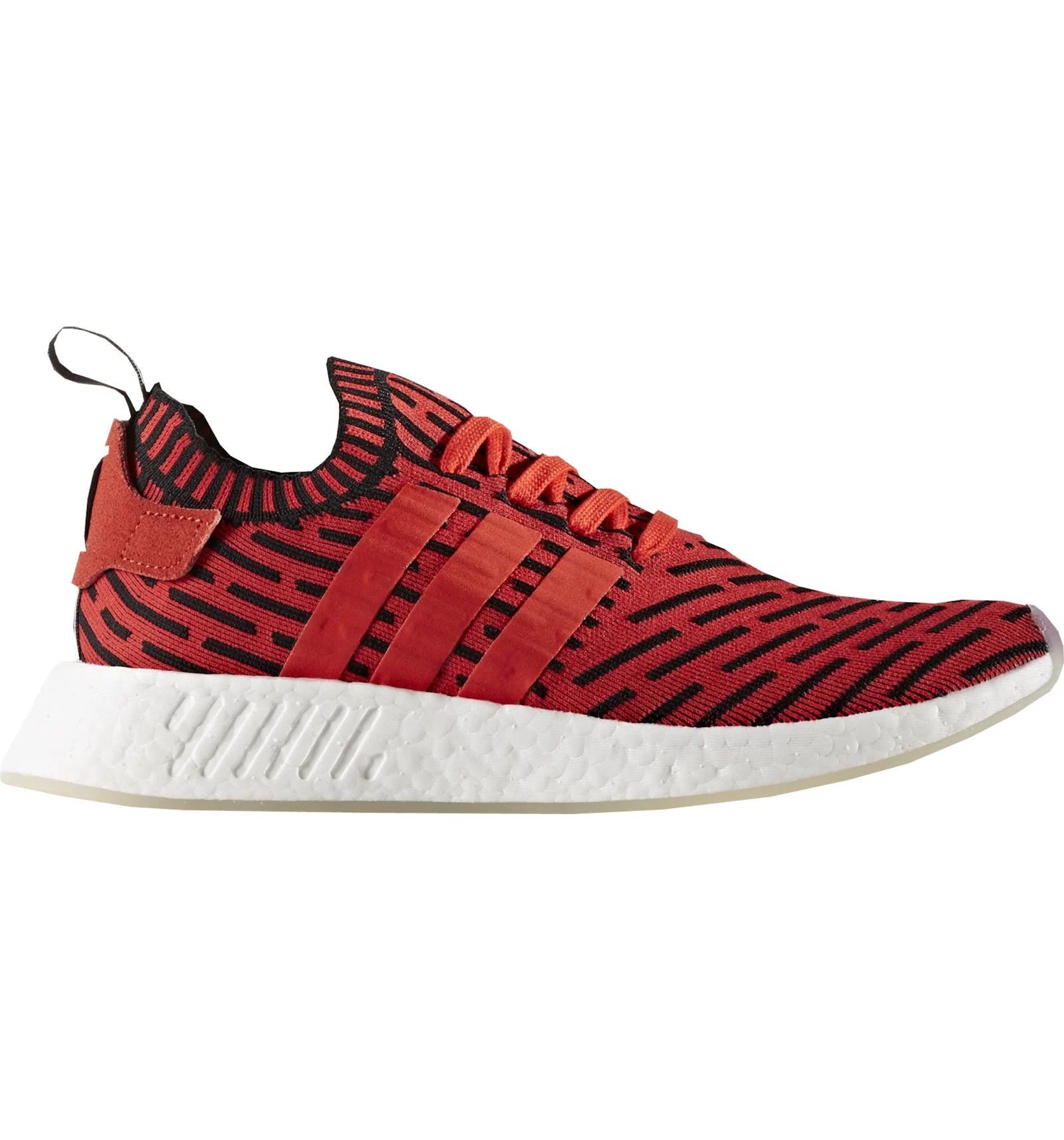 Adidas nmd r2 primeknit top white red