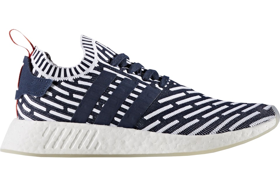 Adidas nmd r2 white and blue best sale