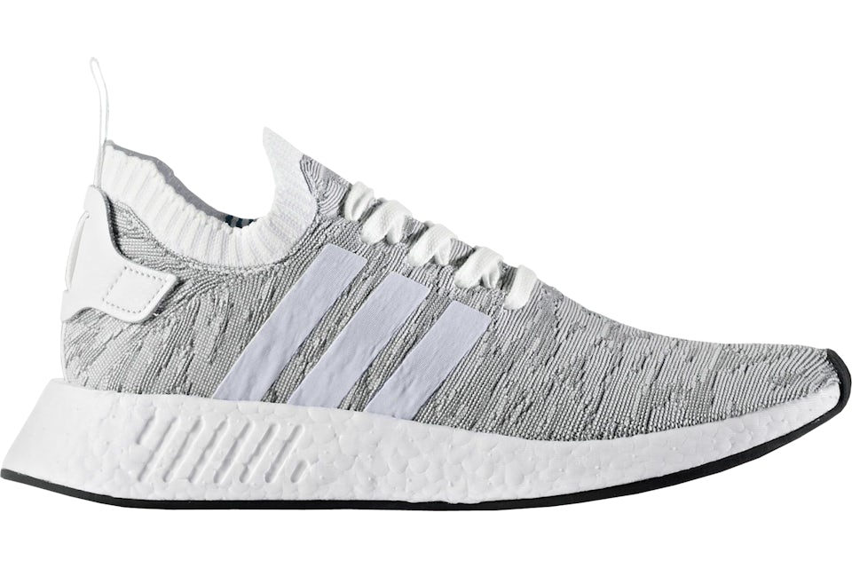 adidas NMD R2 Primeknit White Black Men s BY9410 GB
