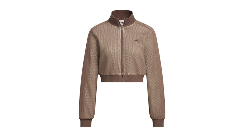 adidas CROP TRACK ジャケットブラウン S adidas☆ CROP TRACK TOP サンドストレータ/アースストレータ