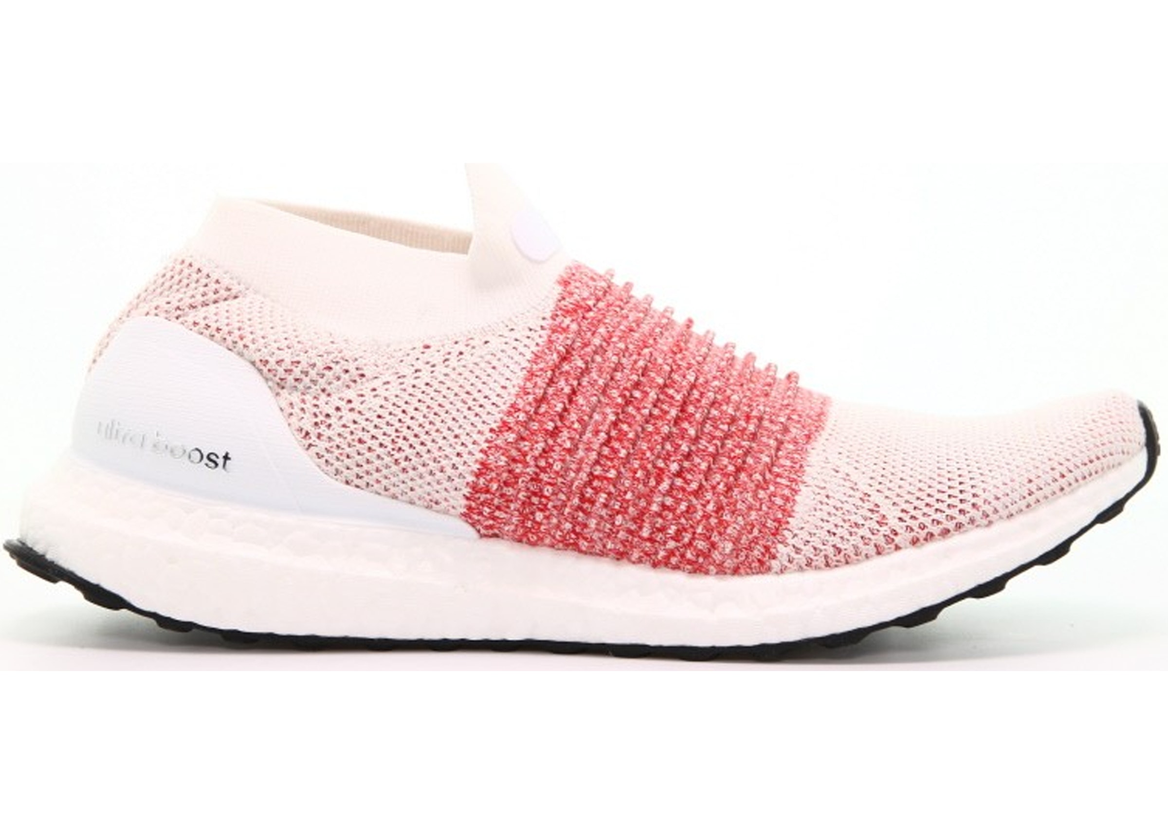 adidas Ultra Boost Laceless White Scarlet -