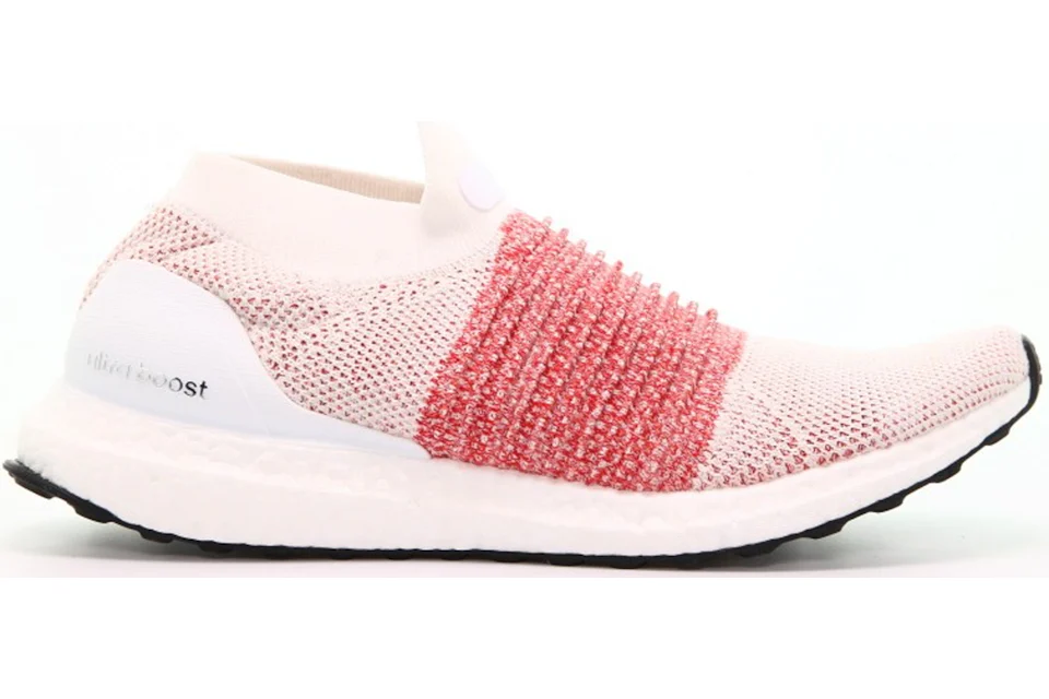 adidas Ultra Boost Laceless White Scarlet