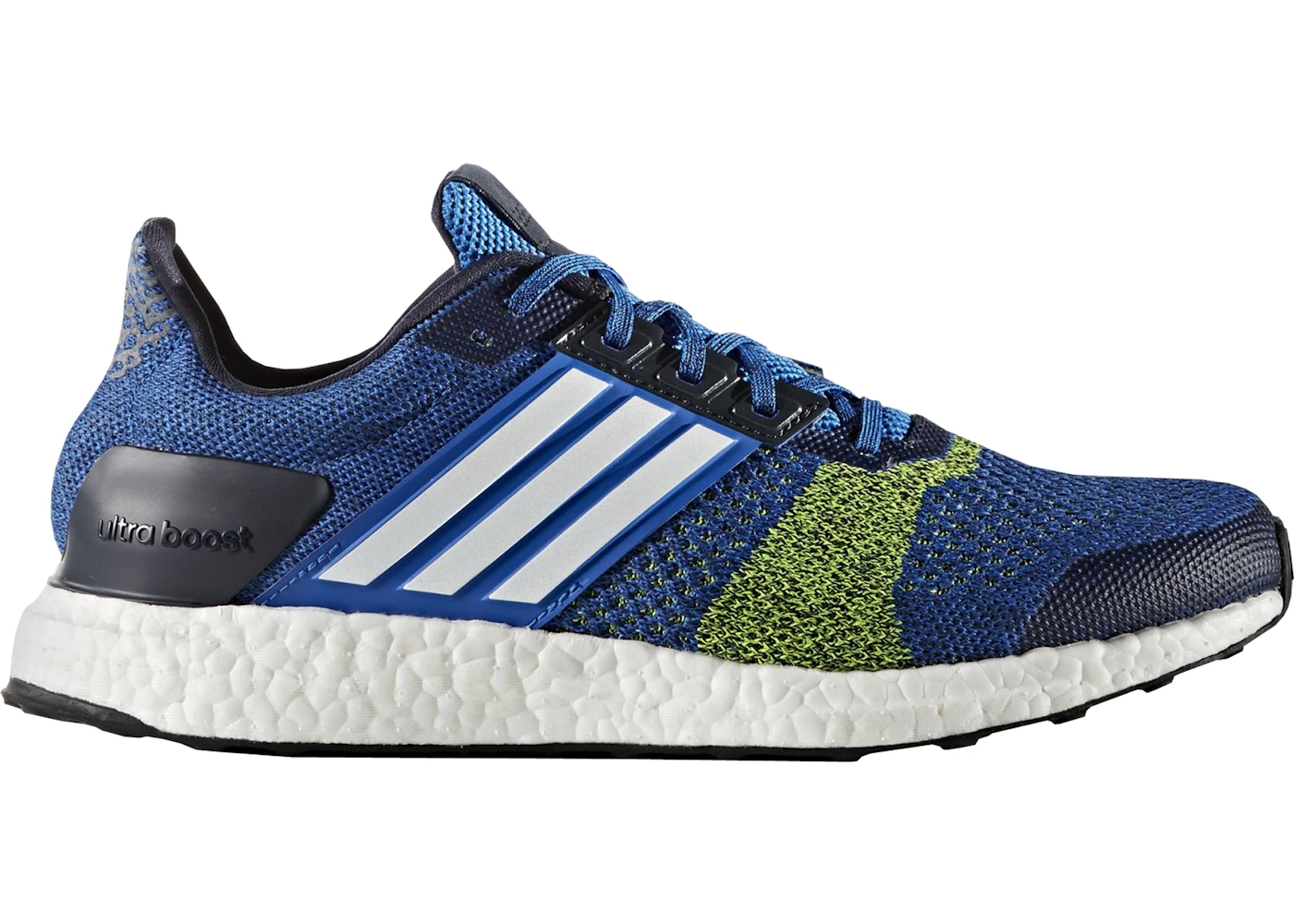 adidas Ultra Boost ST Blue Solar Yellow Men s BA7837 US