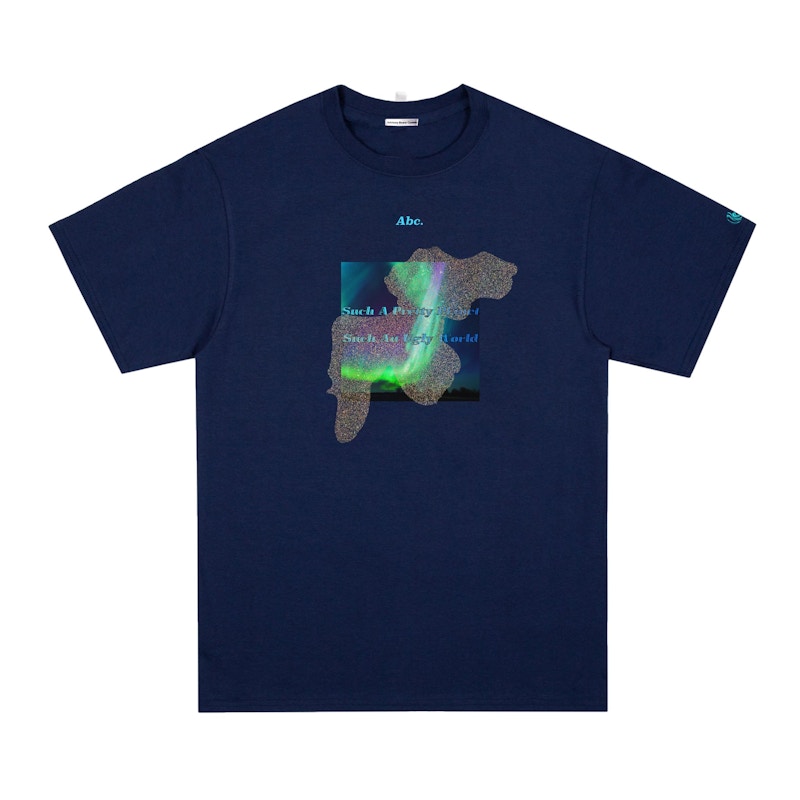 Pre-owned Advisory Board Crystals Men's Such A Pretty Planet, Such An Ugly World Scene 5 Tee Shirt In Navy Blu In Blue