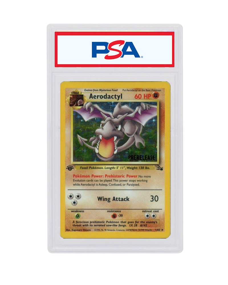 Aerodactyl 1999 Pokemon TCG Fossil 1st Edition Prerelease #1