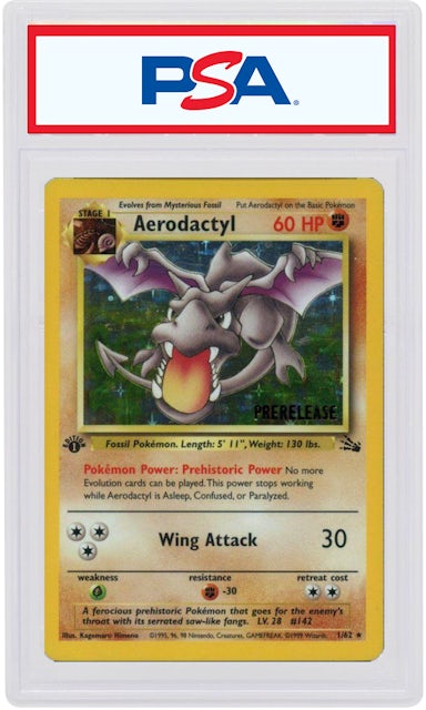 Sold at Auction: 1999 Pokemon Fossil #1 Aerodactyl - Holo PSA 6