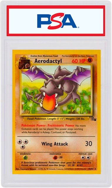 1st Edition Aerodactyl Holo - 1999 Pokemon Fossil - 1/62 PSA 8 NEAR MINT