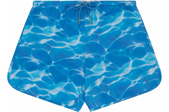 Aime Leon Dore Aqua Print Seersucker Short Blue