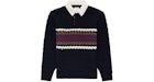 Aime Leon Dore Basketweave Knit Rugby Navy