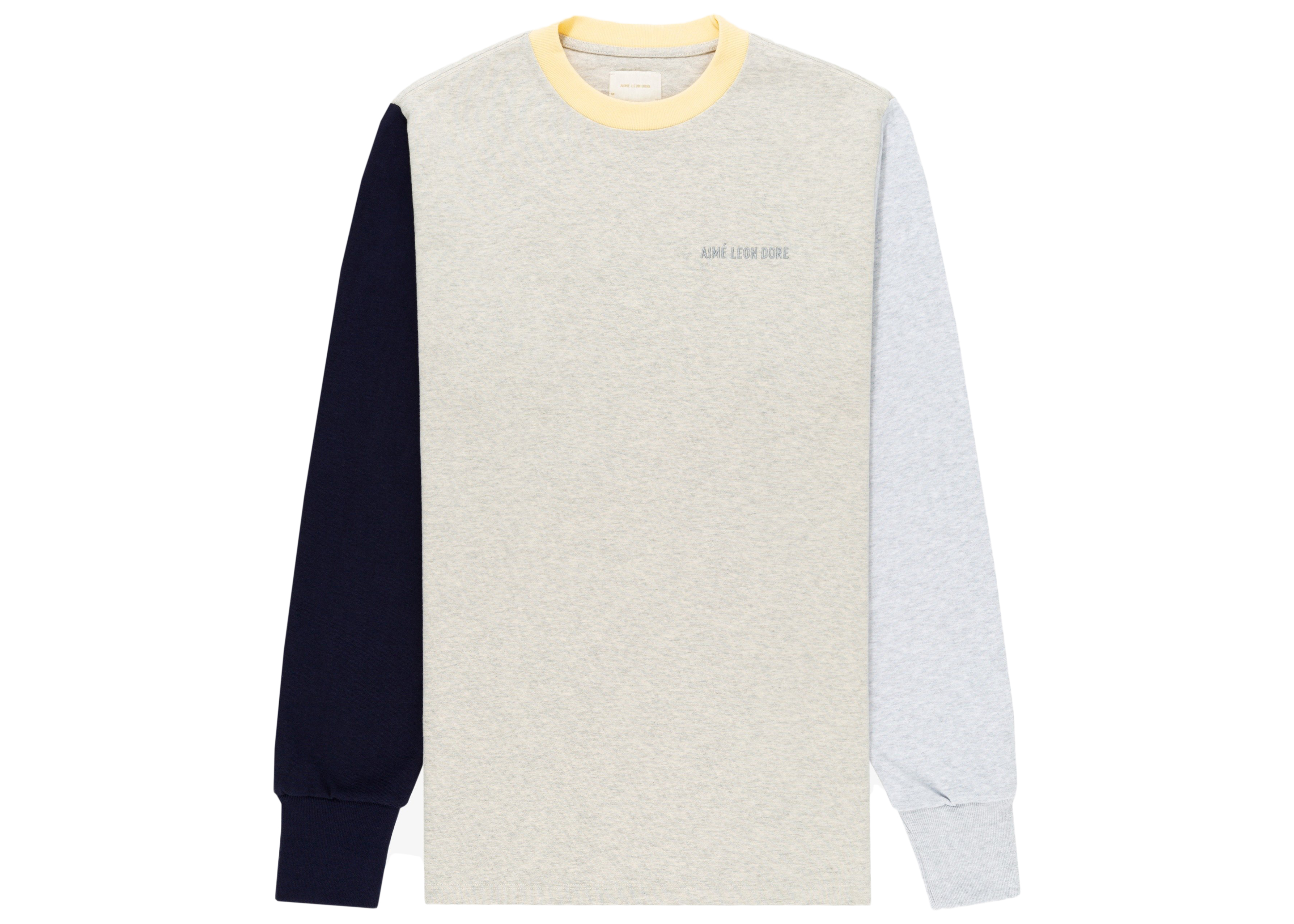 Aime Leon Dore Colorblock Longsleeve T-Shirt Grey/Navy - SS21 