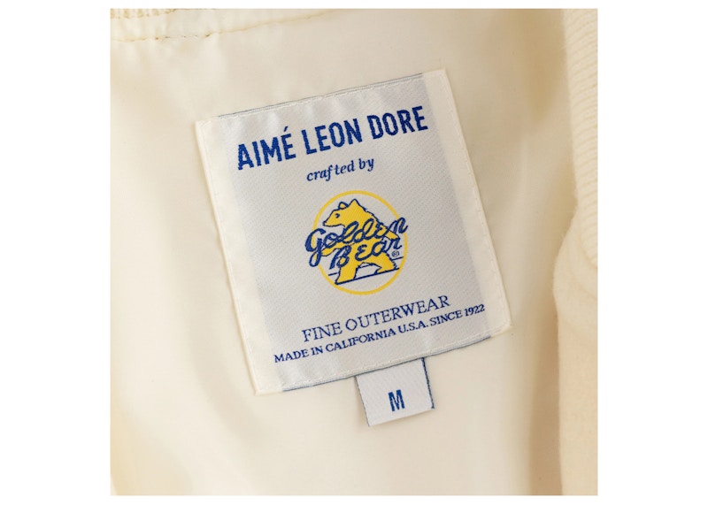 Aime Leon Dore Crest Varsity Jacket Cream Men's - SS22 - US