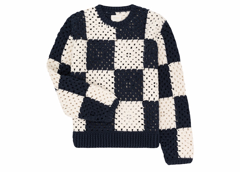 Aime Leon Dore Crochet Crewneck Navy/White Men's - SS24 - US