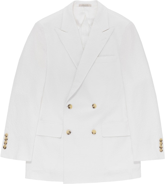 Aime Leon Dore Double-Breasted Seersucker Suit Jacket White - SS22