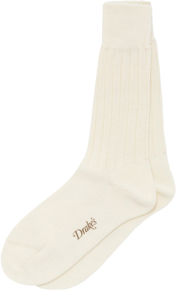 Aime Leon Dore Drake's Ribbed Dress Socks Cream - FW21 - GB