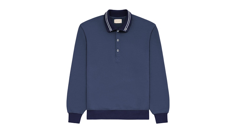 Pre-owned Aimé Leon Dore Men's Aime Leon Dore Jacquard Collar Snap Pullover In Navy Blue