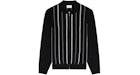 Aime Leon Dore Jacquard Stripe Polo Cardigan Black