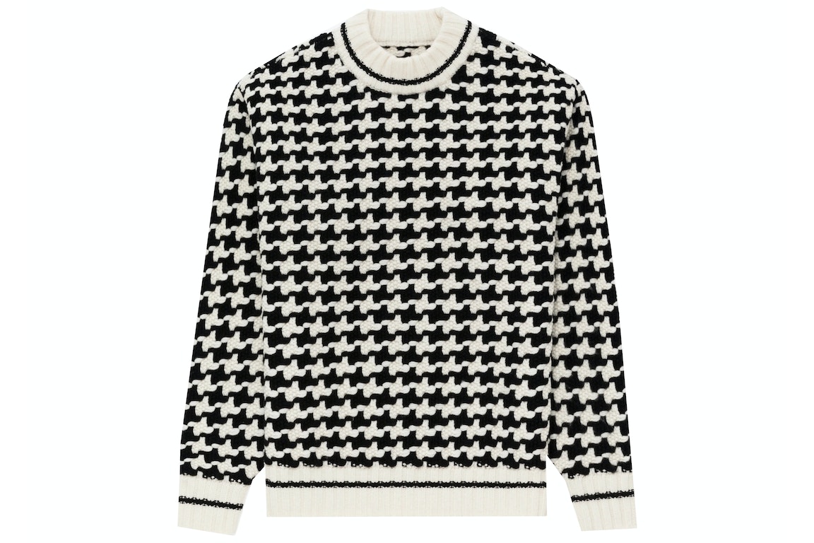 Pre-owned Aimé Leon Dore Aime Leon Dore Knit Houndstooth Crewneck Sweater Black/white