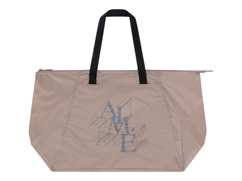 Pre-owned Aimé Leon Dore Men's Aime Leon Dore Large Nylon Packable Tote And Pouch Set In Grey
