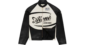 Aime Leon Dore Leather Café Racer Jacket Black/White