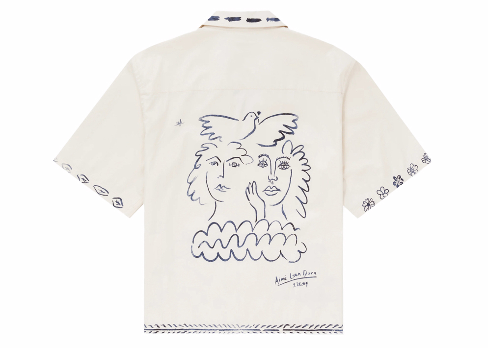 Aime Leon Dore Lesvos Cropped Camp Shirt Cream