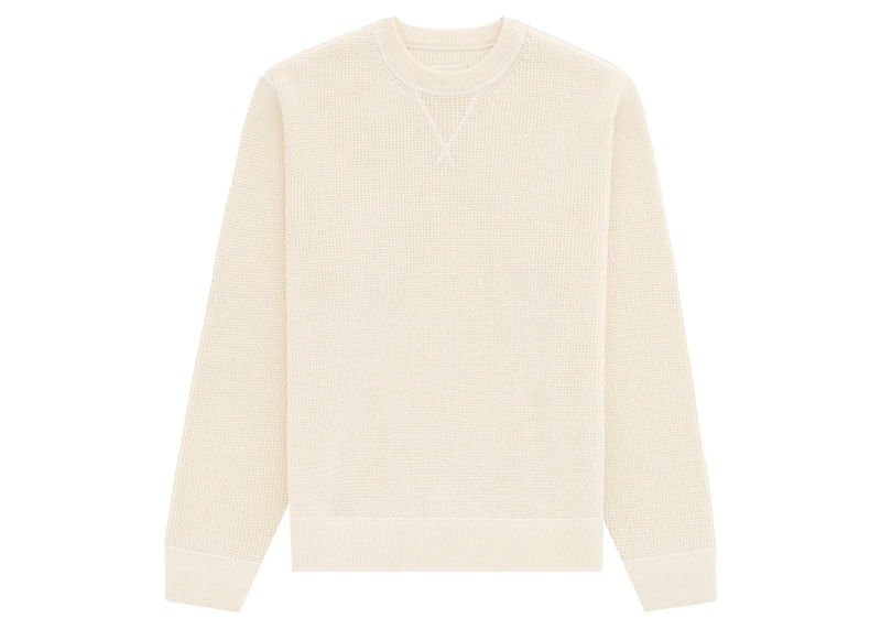 Aime Leon Dore Merino Waffle Crewneck Sweater White Men's - FW22 - US