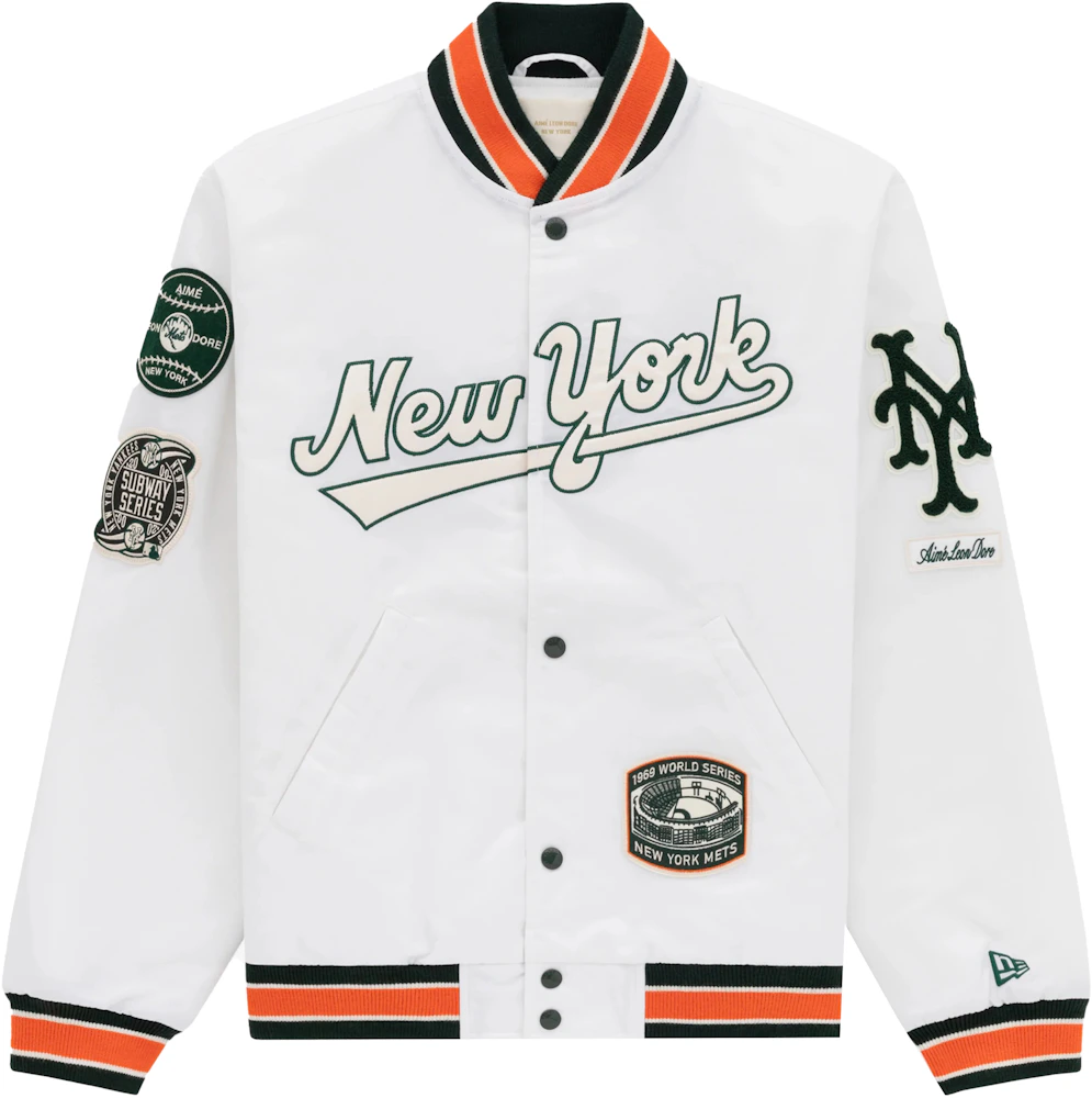 NEW YORK METS HOME TOWN SATIN JACKET (ROYAL BLUE)