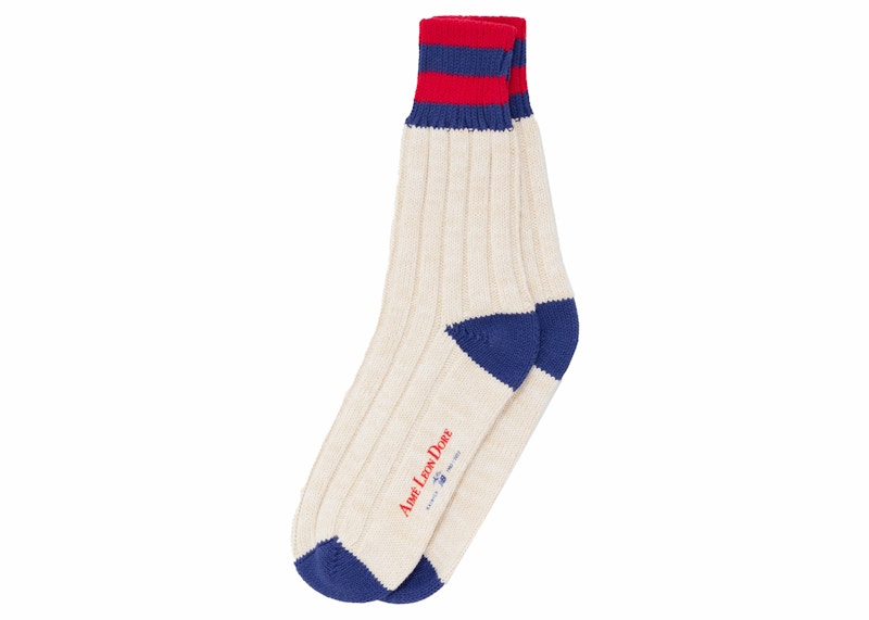 Aime Leon Dore New Balance Striped Boot Sock Cream