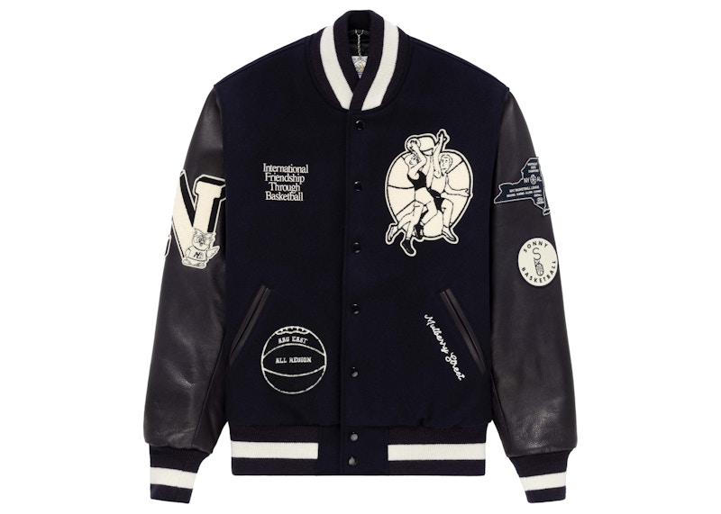 Kith x Jeff Hamilton New York Knicks Leather Varsity Jacket Black