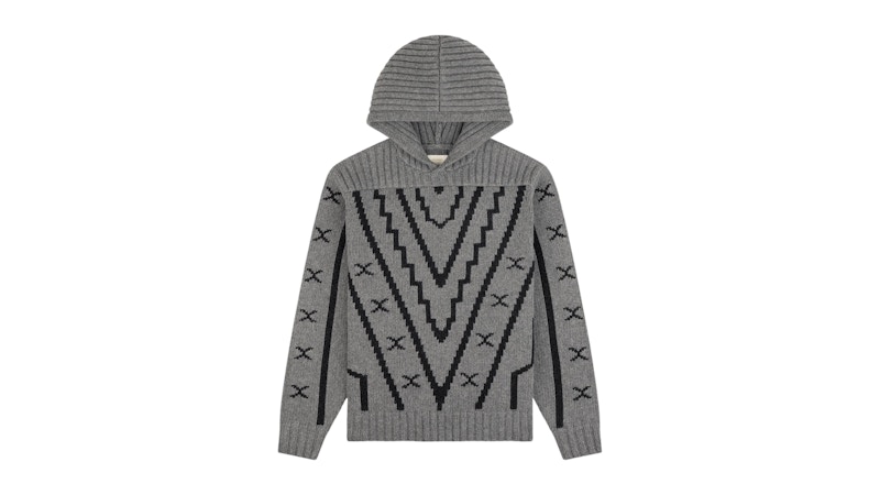 Aime Leon Dore Nordic Knit Hoodie Grey Melange Men's - FW25 - US