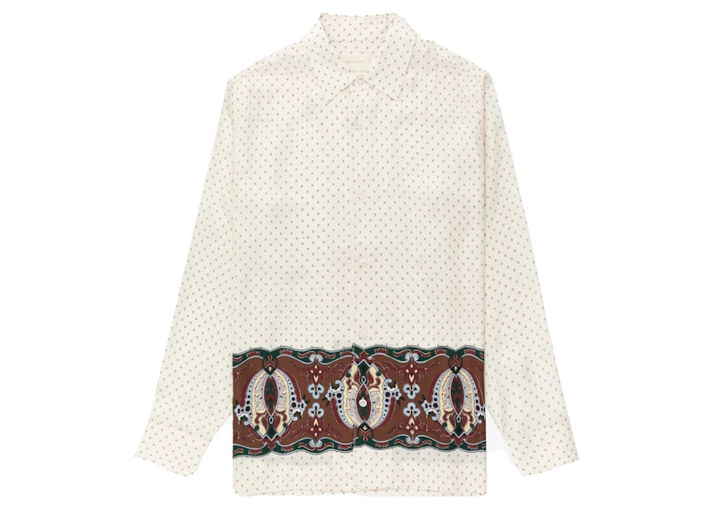 Aime Leon Dore Paisley Ribbon Shirt Cream Men's - FW22 - US