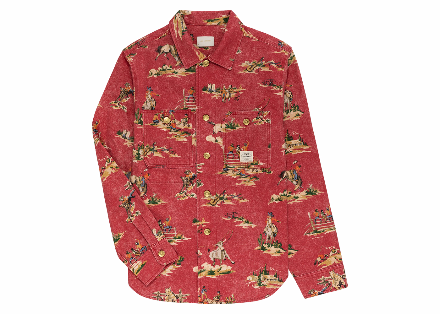 Aime Leon Dore Printed Twill Work Shirt Red Men's - FW23 - US