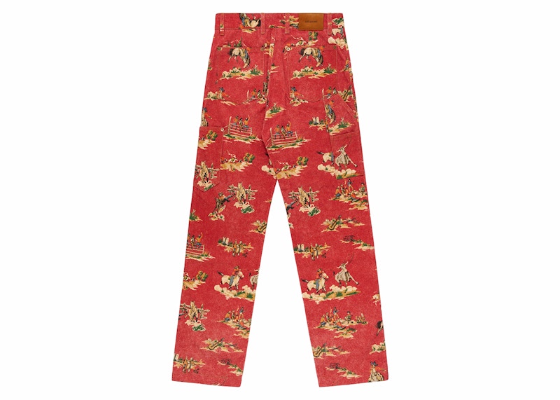 Aime Leon Dore Printed Western Carpenter Pant Red Men's - FW23 - US