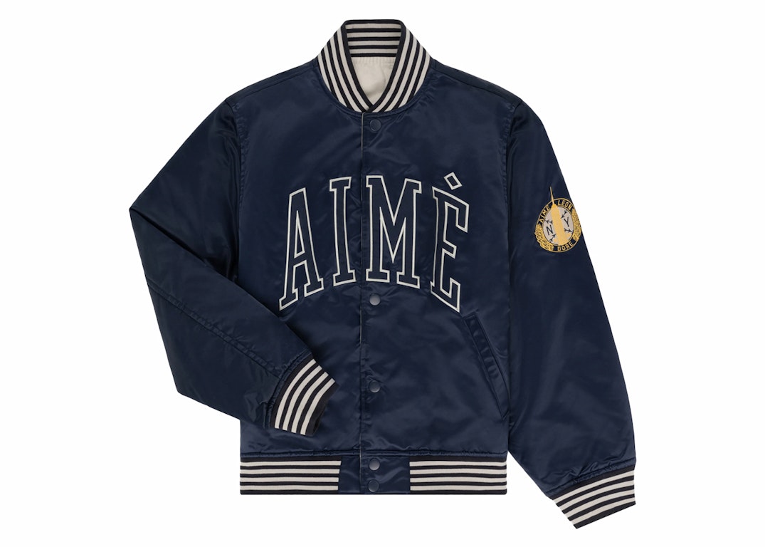 Pre-owned Aimé Leon Dore Aime Leon Dore Reversible Varsity Jacket Navy/cream