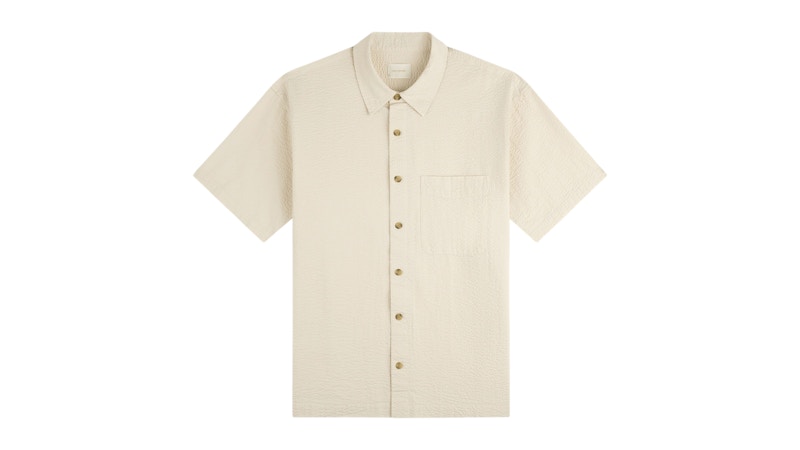 Aime Leon Dore Short-Sleeve Seersucker Shirt Pristine White Men's