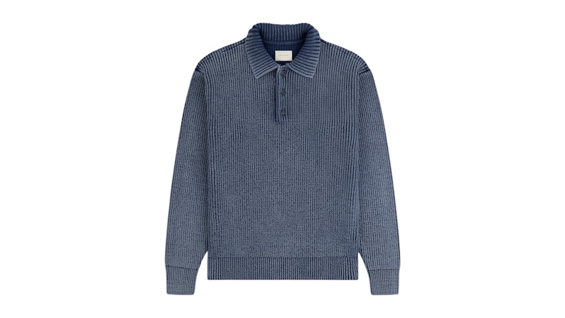 Aime Leon Dore Stone Washed Knit Polo Oceana Blue Men's - SS26 - US