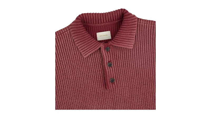 Aime Leon Dore Stone Washed Knit Polo Red Men's - SS26 - US