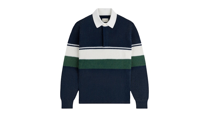 Aime Leon Dore Striped Knit Rugby Navy Peony