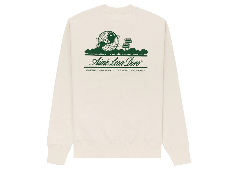 Aime Leon Dore Unisphere Crewneck Sweatshirt Cream Men's 